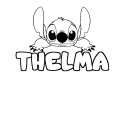 Coloración del nombre THELMA - decorado Stitch