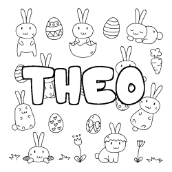 Dibujo para colorear THEO - decorado Pascua