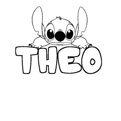 Dibujo para colorear THEO - decorado Stitch