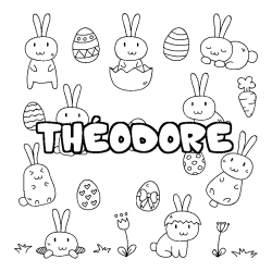 Coloración del nombre THÉODORE - decorado Pascua