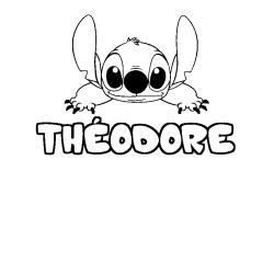 Dibujo para colorear TH&Eacute;ODORE - decorado Stitch