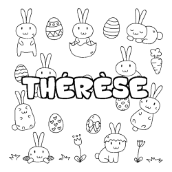 Coloración del nombre THÉRÈSE - decorado Pascua