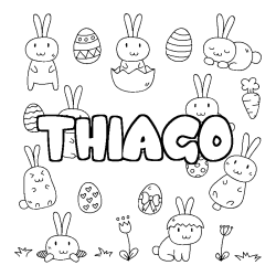 Coloración del nombre THIAGO - decorado Pascua