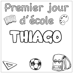 Coloración del nombre THIAGO - decorado primer día de escuela