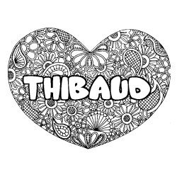 Dibujo para colorear THIBAUD - decorado mandala de coraz&oacute;n