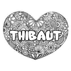 Dibujo para colorear THIBAUT - decorado mandala de coraz&oacute;n