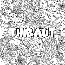 Dibujo para colorear THIBAUT - decorado mandala de frutas