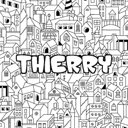 Dibujo para colorear THIERRY - decorado ciudad