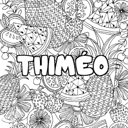 Coloración del nombre THIMÉO - decorado mandala de frutas