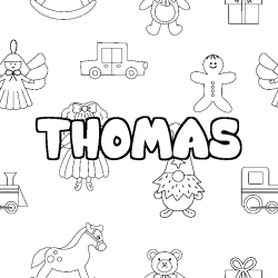 Coloración del nombre THOMAS - decorado juguetes