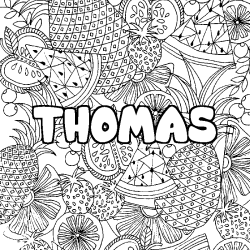 Coloración del nombre THOMAS - decorado mandala de frutas