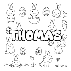 Dibujo para colorear THOMAS - decorado Pascua