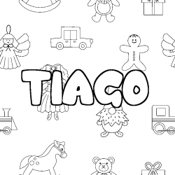 Coloración del nombre TIAGO - decorado juguetes