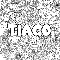 Dibujo para colorear TIAGO - decorado mandala de frutas