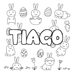 Dibujo para colorear TIAGO - decorado Pascua