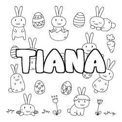 Coloración del nombre TIANA - decorado Pascua