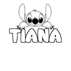 Coloración del nombre TIANA - decorado Stitch