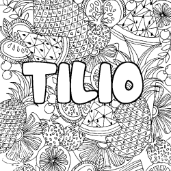 Coloración del nombre TILIO - decorado mandala de frutas