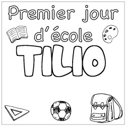 Coloración del nombre TILIO - decorado primer día de escuela