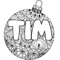 Dibujo para colorear TIM - decorado bola de Navidad