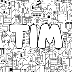 Dibujo para colorear TIM - decorado ciudad