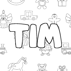 Dibujo para colorear TIM - decorado juguetes