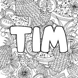 Coloración del nombre TIM - decorado mandala de frutas