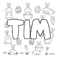 Dibujo para colorear TIM - decorado Pascua