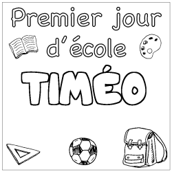 Coloración del nombre TIMÉO - decorado primer día de escuela