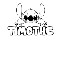 Coloración del nombre TIMOTHE - decorado Stitch