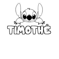 Coloración del nombre TIMOTHÉ - decorado Stitch