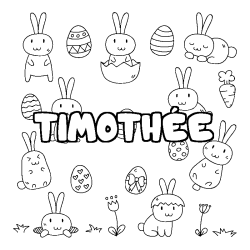 Coloración del nombre TIMOTHÉE - decorado Pascua