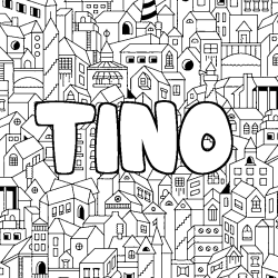 Dibujo para colorear TINO - decorado ciudad