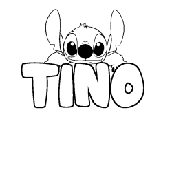 Coloración del nombre TINO - decorado Stitch