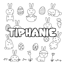 Coloración del nombre TIPHANIE - decorado Pascua