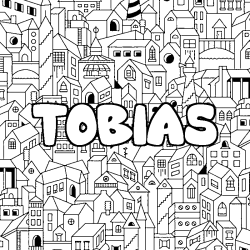 Coloración del nombre TOBIAS - decorado ciudad