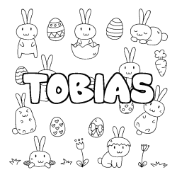 Coloración del nombre TOBIAS - decorado Pascua