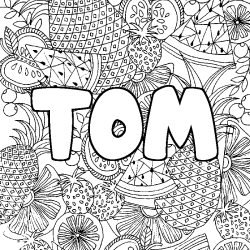 Dibujo para colorear TOM - decorado mandala de frutas