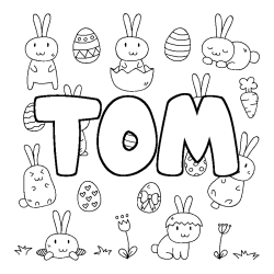 Dibujo para colorear TOM - decorado Pascua