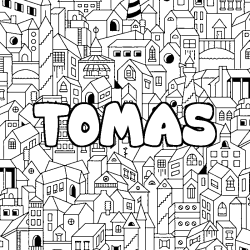 Dibujo para colorear TOMAS - decorado ciudad