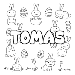 Coloración del nombre TOMAS - decorado Pascua