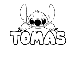 Dibujo para colorear TOMAS - decorado Stitch