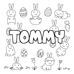 Dibujo para colorear TOMMY - decorado Pascua