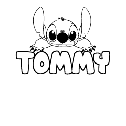 Coloración del nombre TOMMY - decorado Stitch