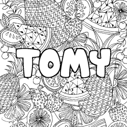 Dibujo para colorear TOMY - decorado mandala de frutas