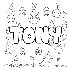 Dibujo para colorear TONY - decorado Pascua