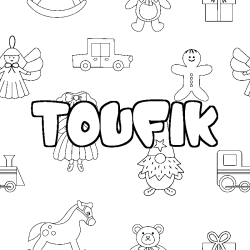 Dibujo para colorear TOUFIK - decorado juguetes