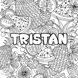 Coloración del nombre TRISTAN - decorado mandala de frutas