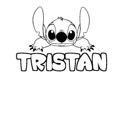 Coloración del nombre TRISTAN - decorado Stitch