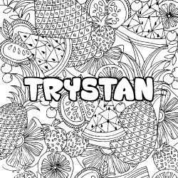 Dibujo para colorear TRYSTAN - decorado mandala de frutas